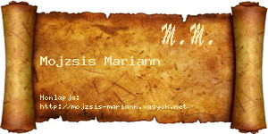 Mojzsis Mariann névjegykártya